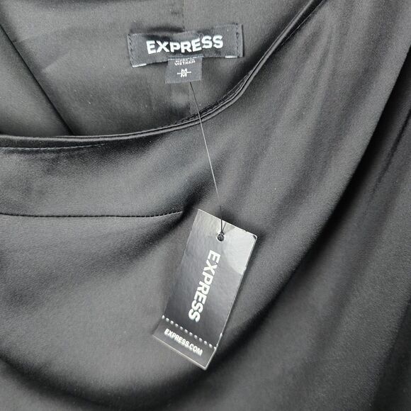 Express Slip Maxi Dress Womens M Black Wrap Adjustable Spaghetti Straps NWT - Picture 15 of 16